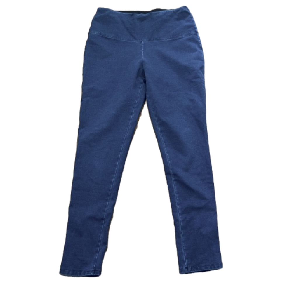Nicole Miller Pull On Stretch Pants Cotton Spandex Blue M